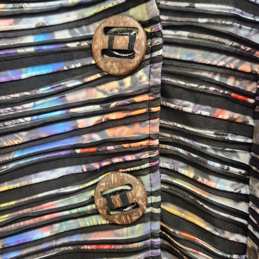 Papillon Multi-Color Striped Women's Coat Jacket - Picture 5 of 12